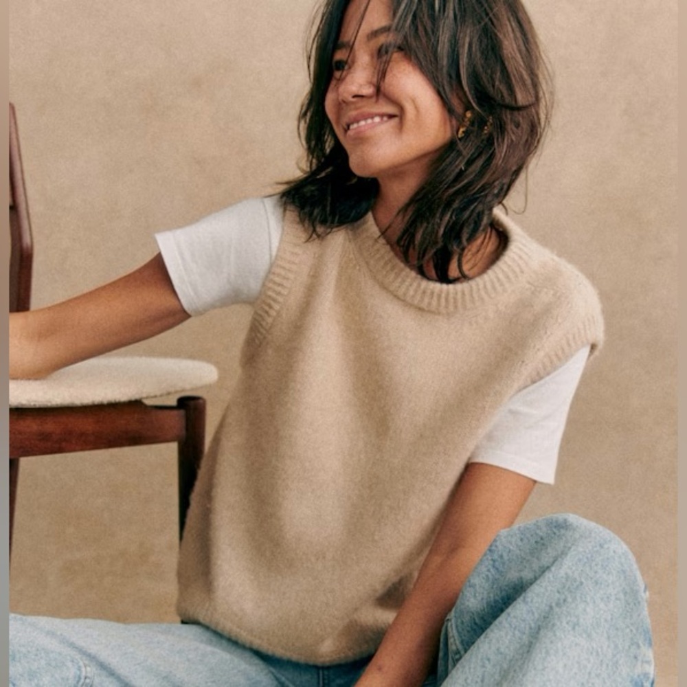 Sezane Samuel Jumper Vest, Vanilla